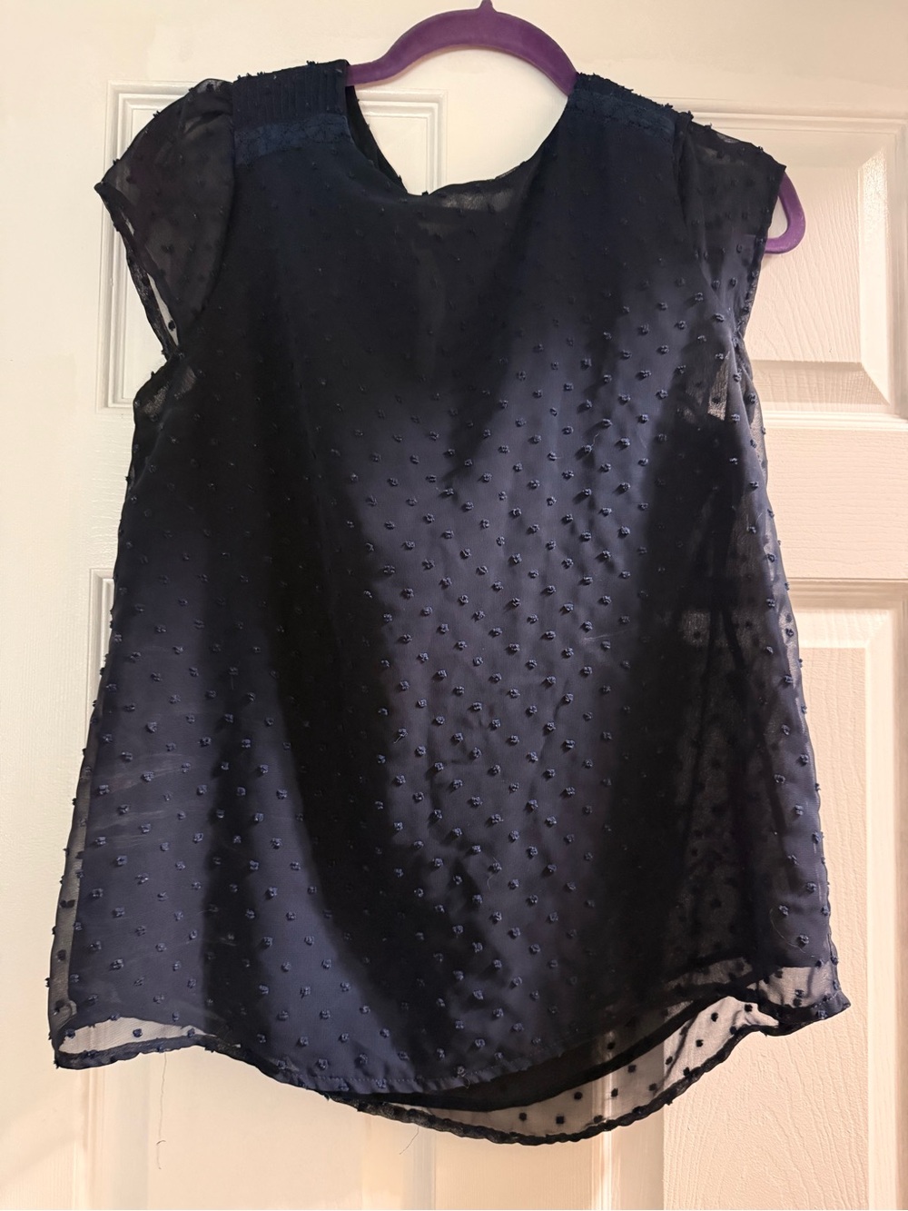 Papermoon Navy Swiss Dot Sleeveless Blouse